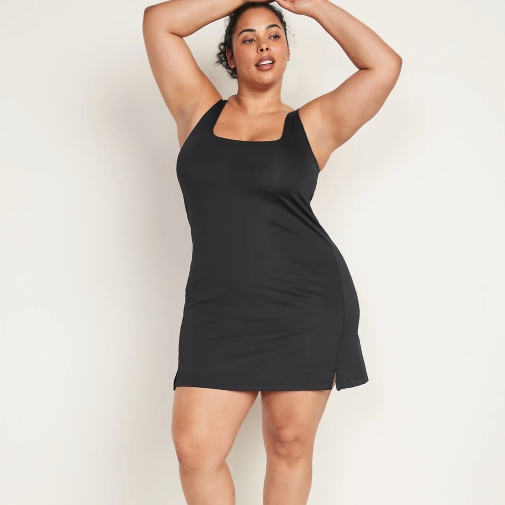 Plus size PowerSoft Sleeveless Shelf-Bra Support Dress
